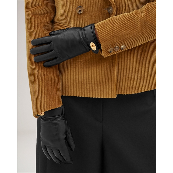 Mulberry Darley Gloves Black Smooth Nappa